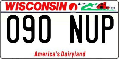 WI license plate 090NUP