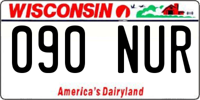WI license plate 090NUR