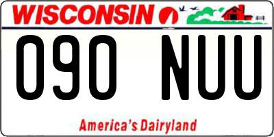 WI license plate 090NUU