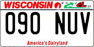 WI license plate 090NUV