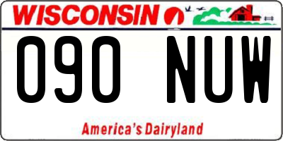 WI license plate 090NUW