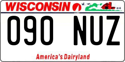 WI license plate 090NUZ