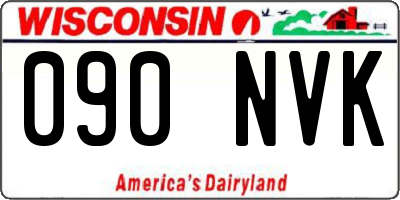 WI license plate 090NVK