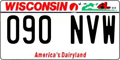 WI license plate 090NVW