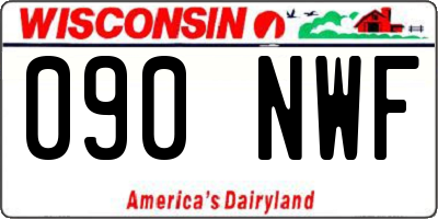 WI license plate 090NWF