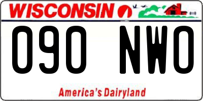 WI license plate 090NWO