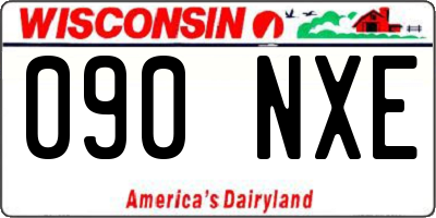 WI license plate 090NXE