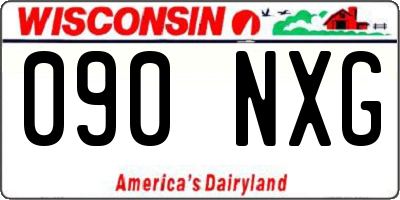 WI license plate 090NXG