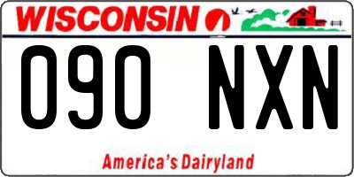 WI license plate 090NXN