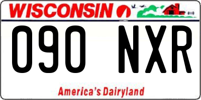 WI license plate 090NXR