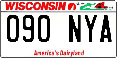 WI license plate 090NYA