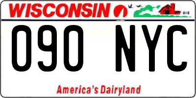 WI license plate 090NYC