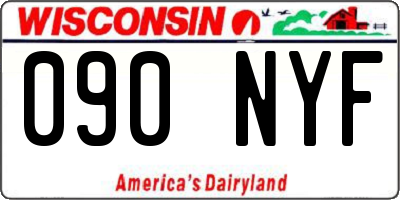 WI license plate 090NYF