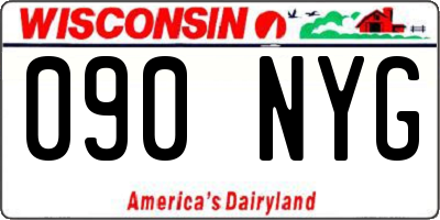 WI license plate 090NYG