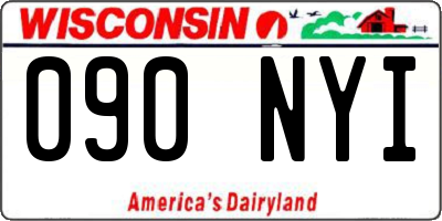 WI license plate 090NYI