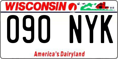 WI license plate 090NYK