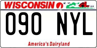 WI license plate 090NYL