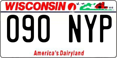 WI license plate 090NYP
