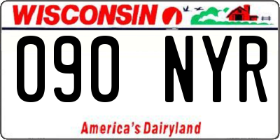 WI license plate 090NYR