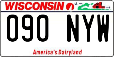 WI license plate 090NYW