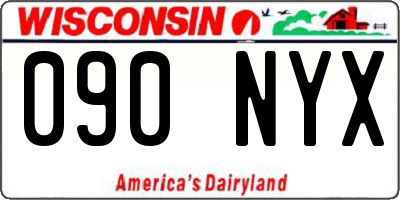 WI license plate 090NYX