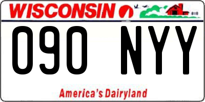 WI license plate 090NYY