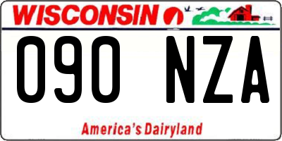 WI license plate 090NZA
