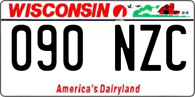 WI license plate 090NZC