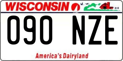 WI license plate 090NZE