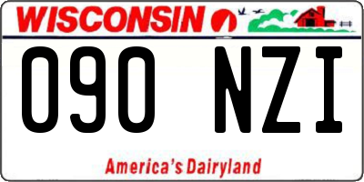 WI license plate 090NZI