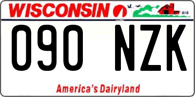 WI license plate 090NZK