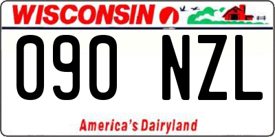 WI license plate 090NZL