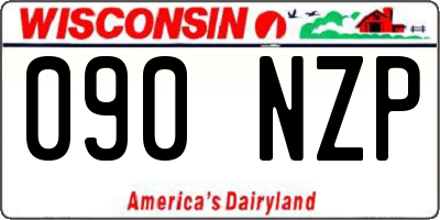 WI license plate 090NZP