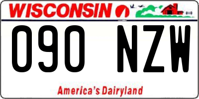 WI license plate 090NZW