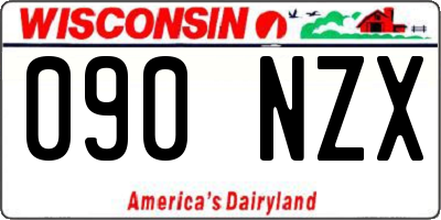 WI license plate 090NZX