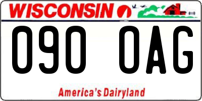 WI license plate 090OAG