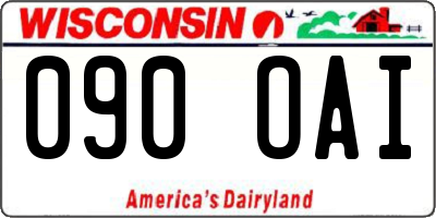 WI license plate 090OAI