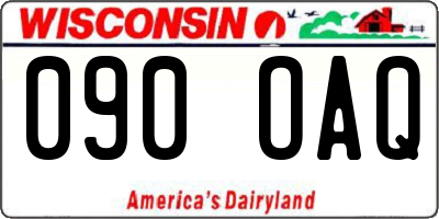 WI license plate 090OAQ
