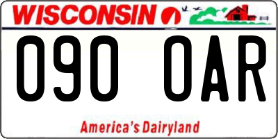 WI license plate 090OAR