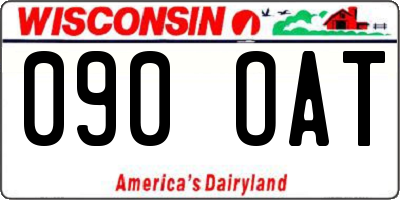 WI license plate 090OAT