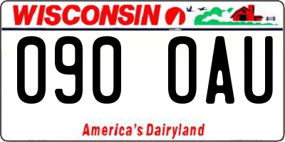 WI license plate 090OAU