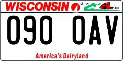 WI license plate 090OAV