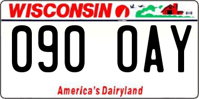 WI license plate 090OAY