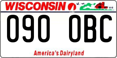 WI license plate 090OBC