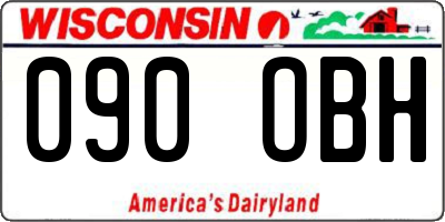 WI license plate 090OBH