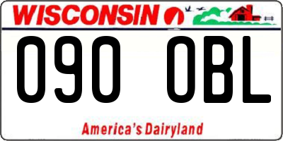 WI license plate 090OBL