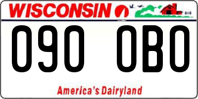 WI license plate 090OBO