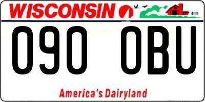 WI license plate 090OBU
