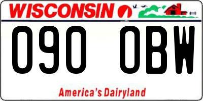 WI license plate 090OBW