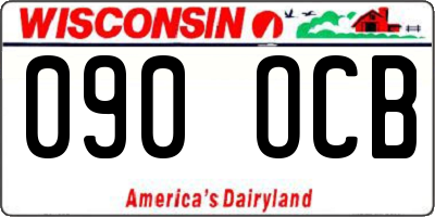 WI license plate 090OCB